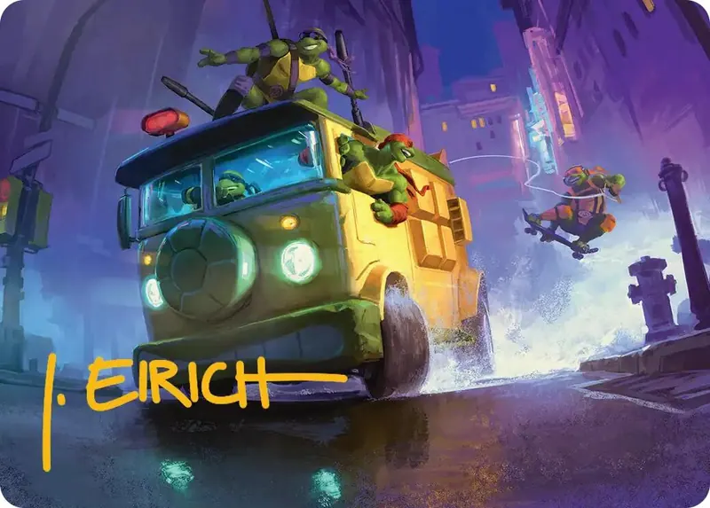 Turtle Van Art Card (Gold-Stamped Signature) [Teenage Mutant Ninja Turtles Art Series]