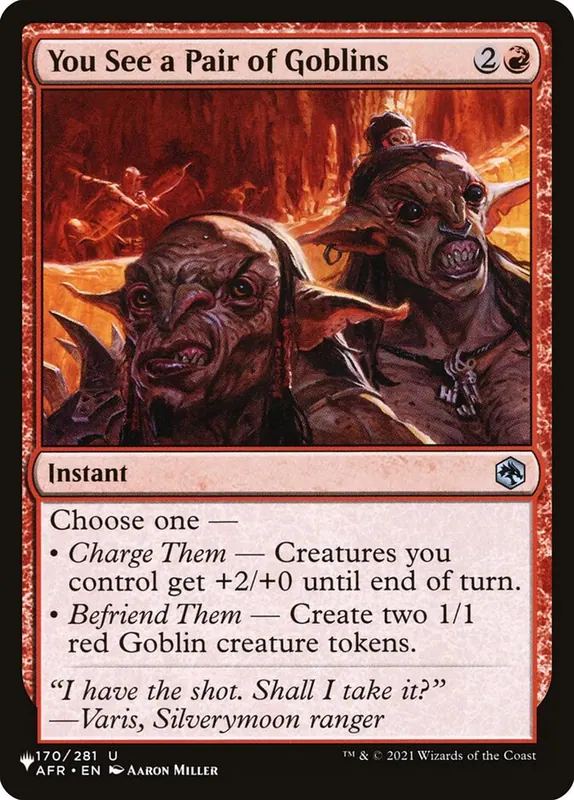 You See a Pair of Goblins [The List]