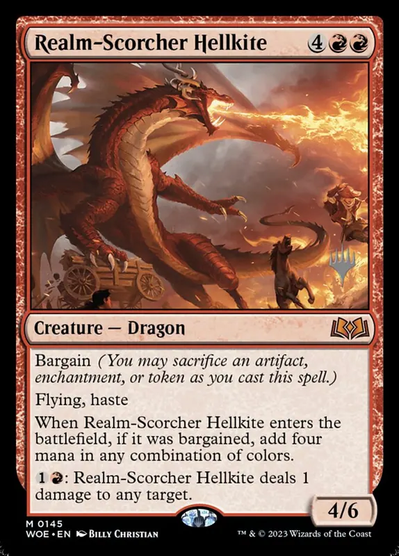 Realm-Scorcher Hellkite [Wilds of Eldraine Promos]