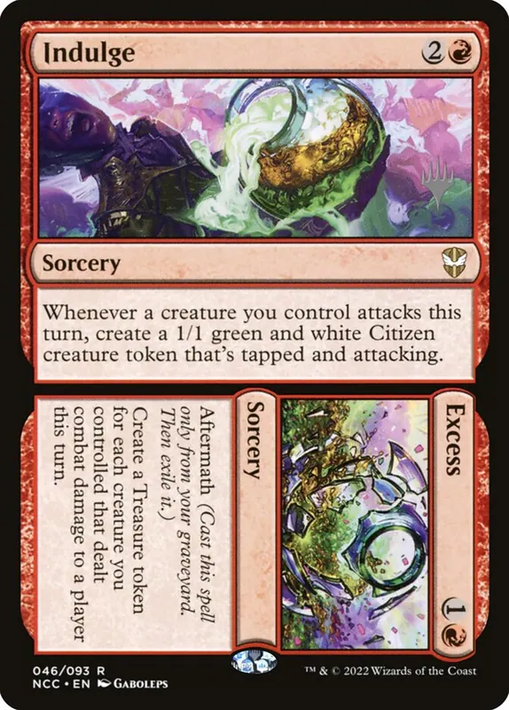 Indulge // Excess [New Capenna Commander Promos]