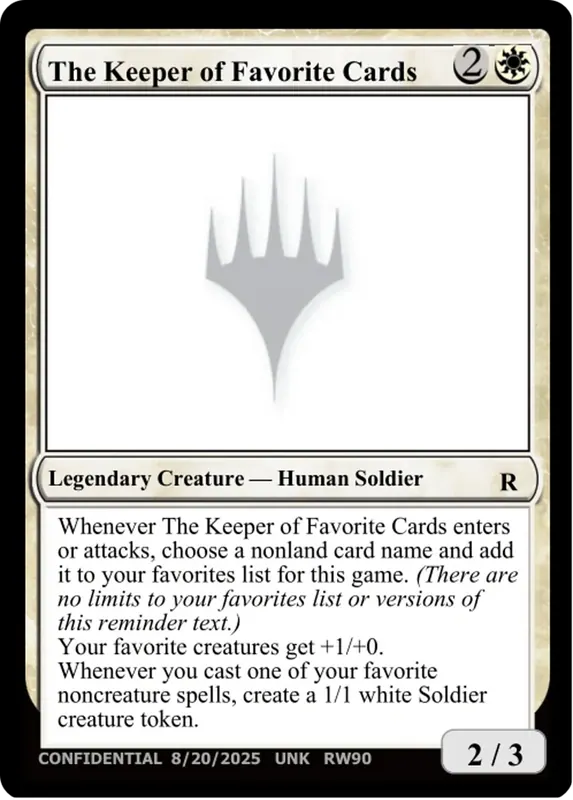 The Keeper of Favorite Cards (8/20/2025) [Unknown Event]
