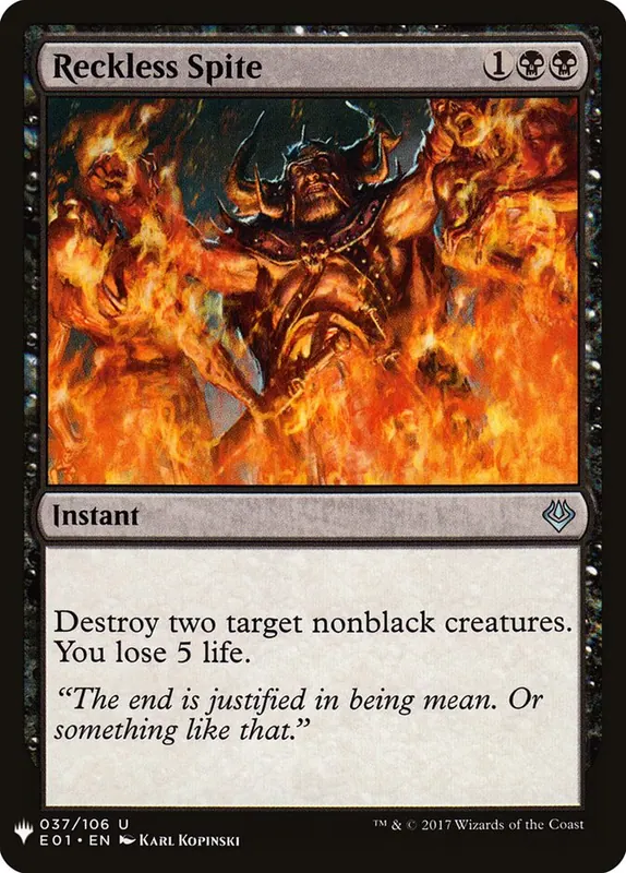 Reckless Spite [The List]