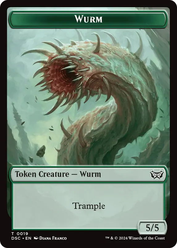 Wurm (0019) // Manifest Double-Sided Token [Duskmourn: House of Horror Commander Tokens]