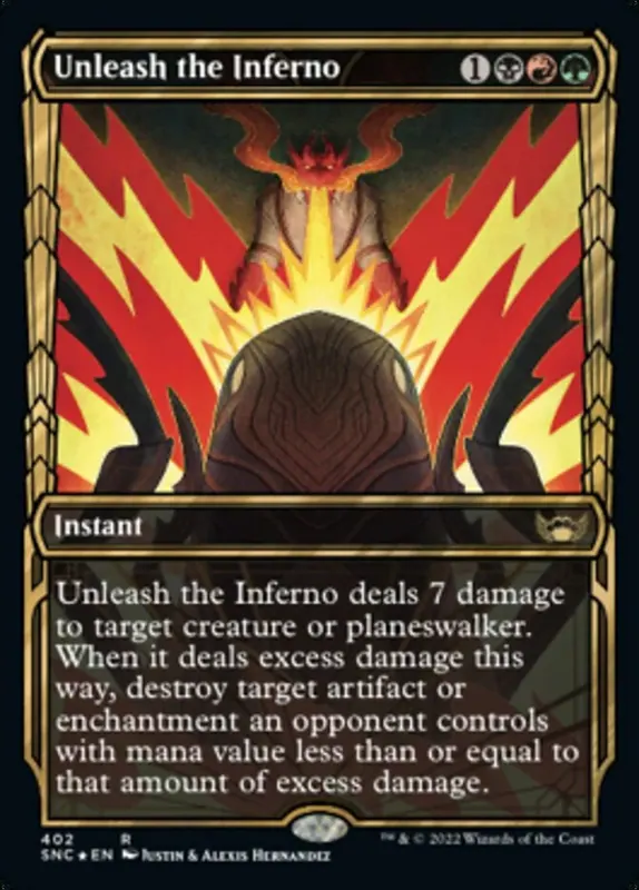Unleash the Inferno (Showcase Golden Age Gilded Foil) [Streets of New Capenna]