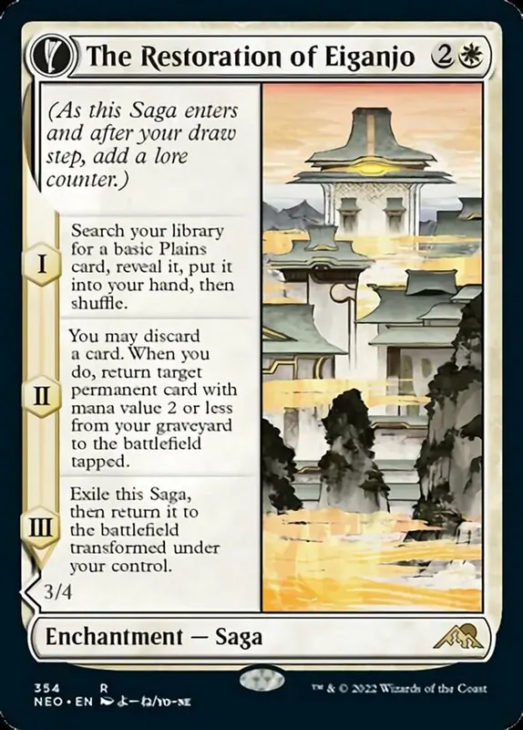The Restoration of Eiganjo // Architect of Restoration (Showcase Soft Glow) - Español [Kamigawa: Neon Dynasty]