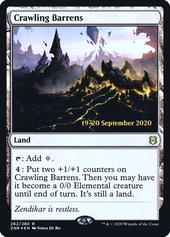 Crawling Barrens [Zendikar Rising Promos]