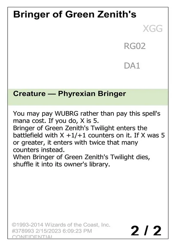 Bringer of Green Zenith's Twilight [Unknown Event]
