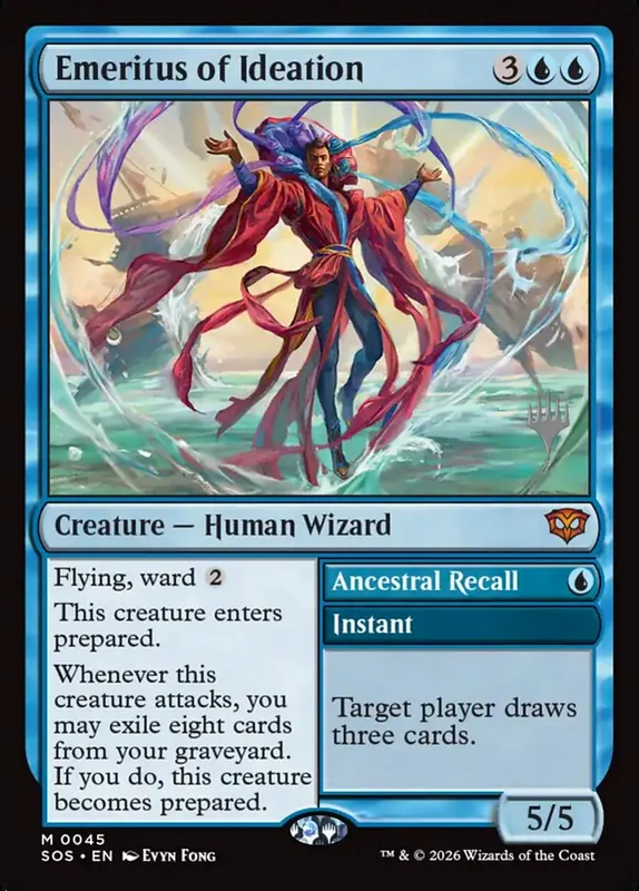 Emeritus of Ideation // Ancestral Recall [Secrets of Strixhaven Promos]