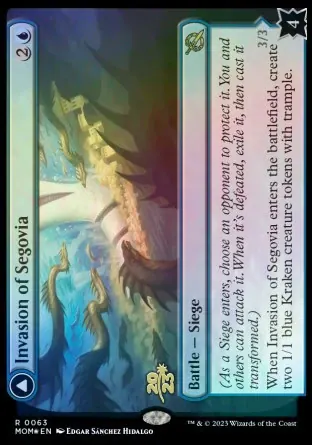 Invasion of Segovia // Caetus, Sea Tyrant of Segovia [March of the Machine Prerelease Promos]