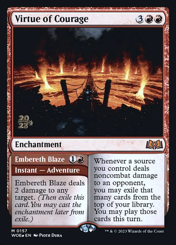 Virtue of Courage // Embereth Blaze [Wilds of Eldraine Promos]