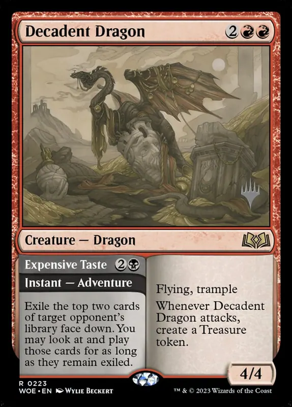 Decadent Dragon // Expensive Taste [Wilds of Eldraine Promos]