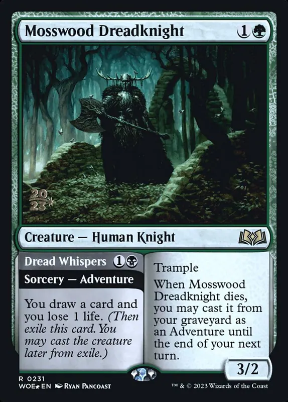 Mosswood Dreadknight // Dread Whispers [Wilds of Eldraine Promos]