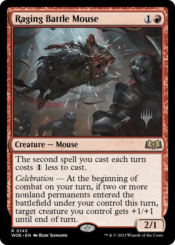 Raging Battle Mouse - Español (Promo Pack) [Wilds of Eldraine Promos]