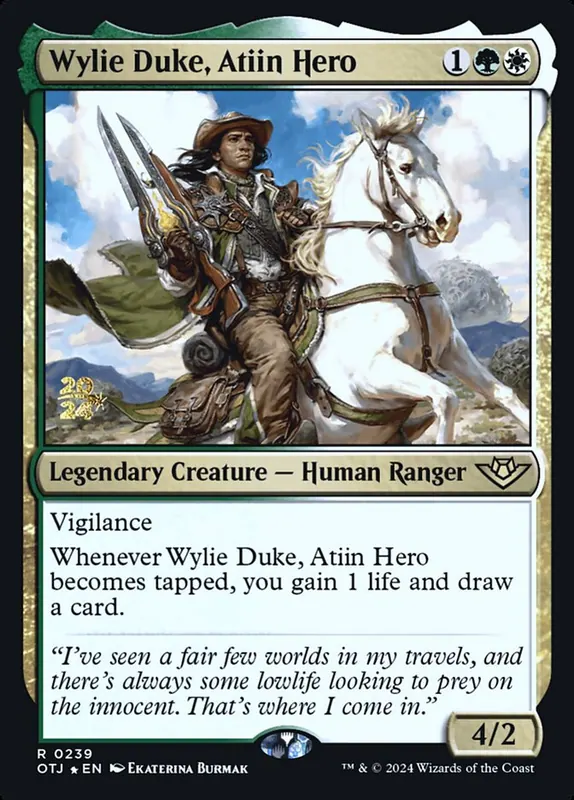Wylie Duke, Atiin Hero [Outlaws of Thunder Junction Promos]