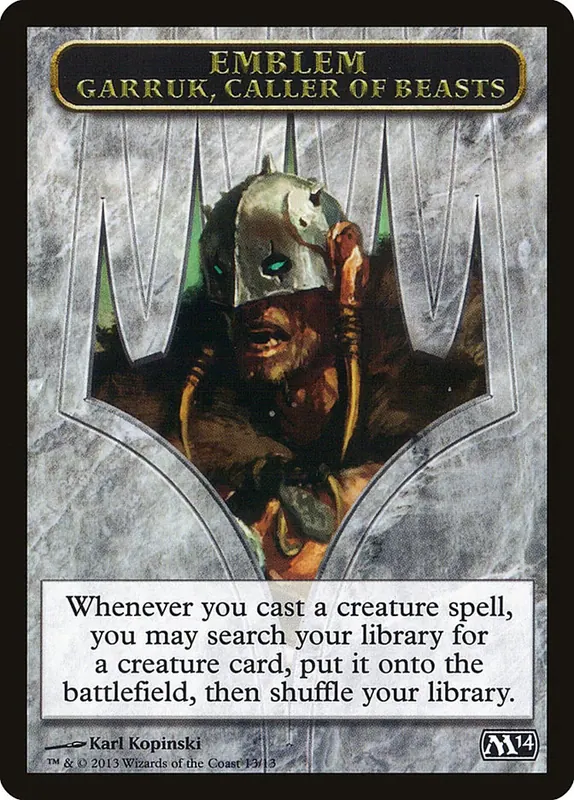Garruk, Caller of Beasts Emblem [Magic 2014 Tokens]