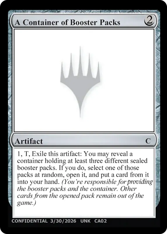 A Container of Booster Packs [Unknown Event]