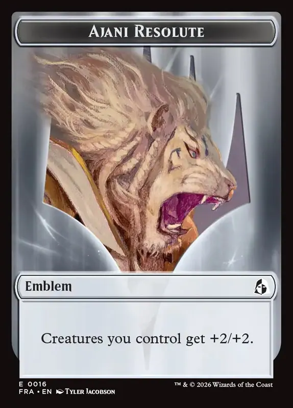 Ajani Resolute Emblem [Reality Fracture Tokens]