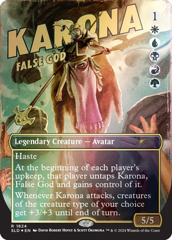 Karona, False God (Rainbow Foil) [Secret Lair Drop Series]
