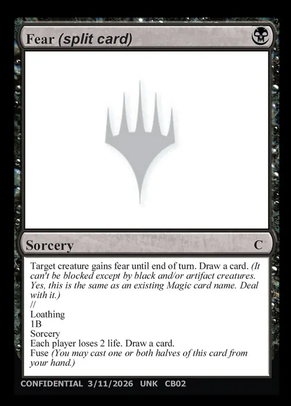 Fear (split card) // Loathing [Unknown Event]