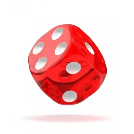 OAKIE DOAKIE DICE DADOS D6 12 MM TRANSLUCENT - RED (36)