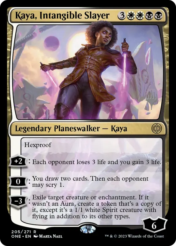Kaya, Intangible Slayer (Promo Pack) - Español [Phyrexia: All Will Be One Promos]