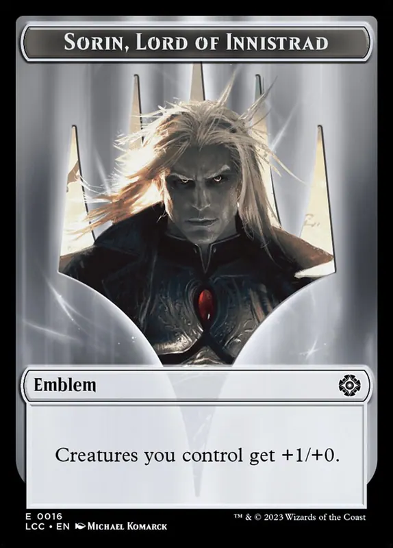 Sorin, Lord of Innistrad Emblem [The Lost Caverns of Ixalan Commander Tokens]