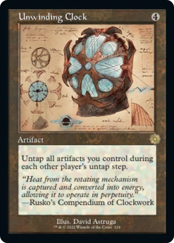 Unwinding Clock (Retro Schematic) - Español [The Brothers' War Retro Artifacts]