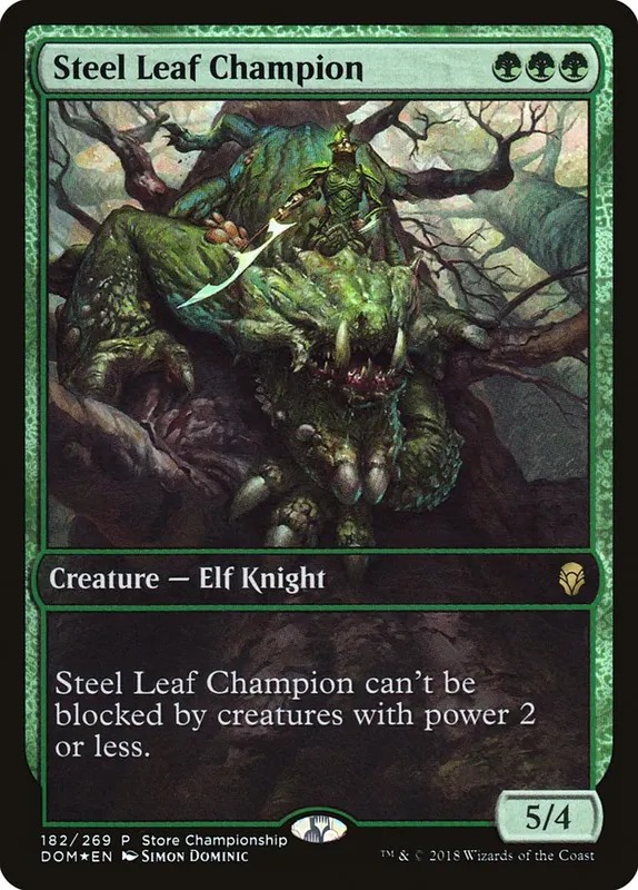 Steel Leaf Champion (Store Championship) - Español [Dominaria Promos]