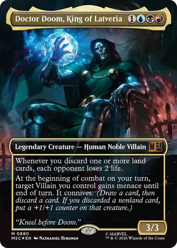 Doctor Doom, King of Latveria (Borderless) (Surge Foil) [Marvel Super Heroes Commander]