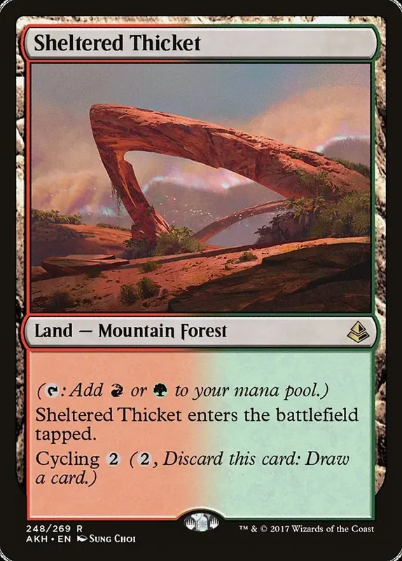 Sheltered Thicket [Amonkhet] - Español