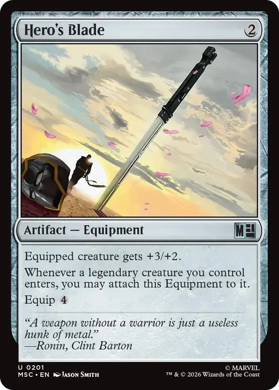 Hero's Blade (Surge Foil) [Marvel Super Heroes Commander]