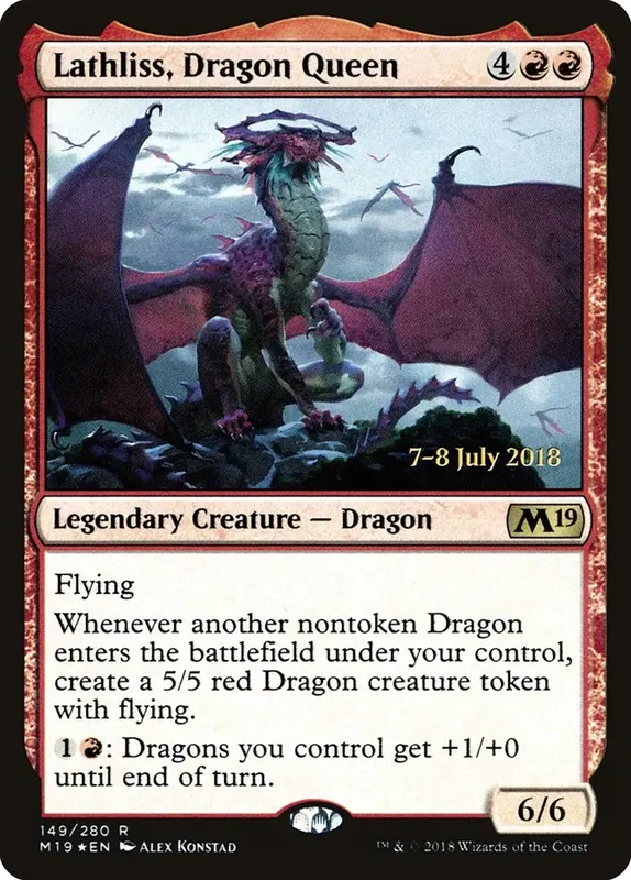 Lathliss, Dragon Queen [Core Set 2019 Prerelease Promos] - Español