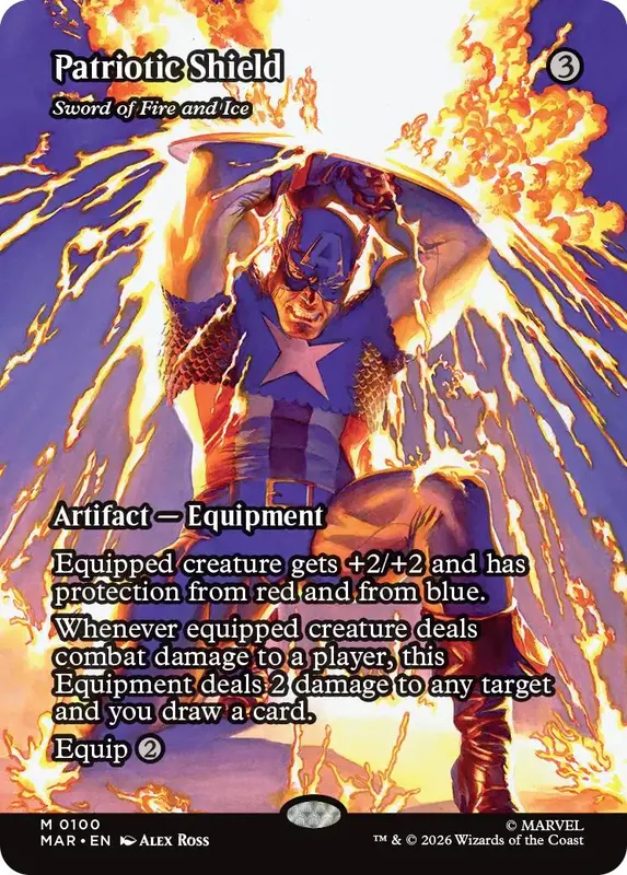 Patriotic Shield - Sword of Fire and Ice (Borderless) [Marvel Universe: Eternal-Legal]