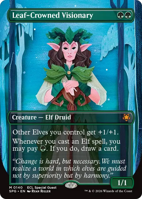 Leaf-Crowned Visionary (Borderless) [Lorwyn Eclipsed Special Guests]