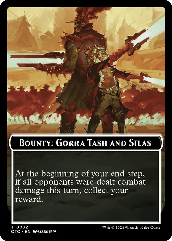 Bounty: Gorra Tash and Silas // Bounty Rules Double-Sided Token [Outlaws of Thunder Junction Commander Tokens]
