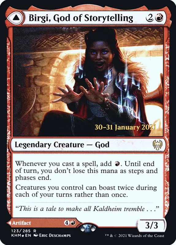 Birgi, God of Storytelling // Harnfel, Horn of Bounty [Kaldheim Promos]