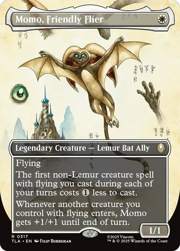 Momo, Friendly Flier (Borderless) [Avatar: The Last Airbender]