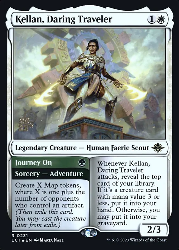 Kellan, Daring Traveler // Journey On [The Lost Caverns of Ixalan Promos]