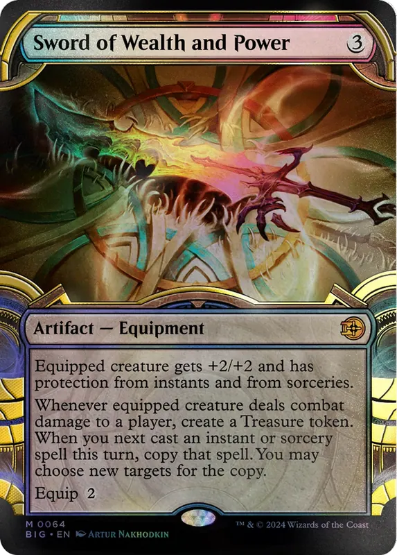 Sword of Wealth and Power (Showcase) (Raised Foil) [Outlaws of Thunder Junction: The Big Score]
