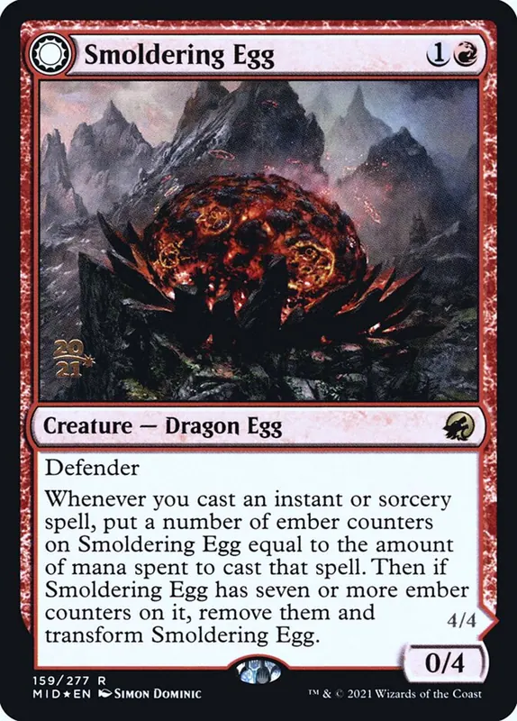 Smoldering Egg // Ashmouth Dragon [Innistrad: Midnight Hunt Promos]