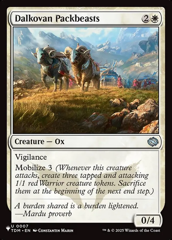 Dalkovan Packbeasts [The List]