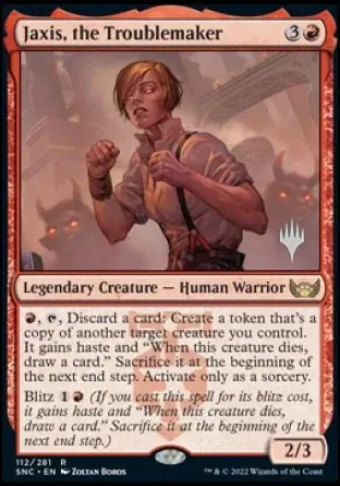 Jaxis, the Troublemaker (Promo Pack) [Streets of New Capenna Promos]