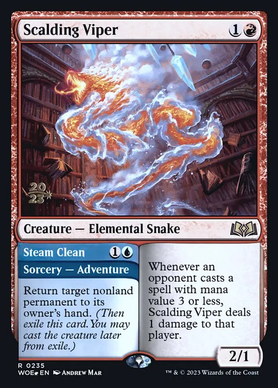 Scalding Viper // Steam Clean [Wilds of Eldraine Promos]