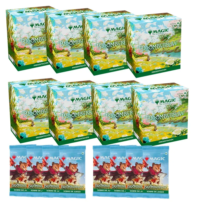 Mtg Combo 8 Kits Prerelease At Home + 16 Sobres De Juego – Bloomburrow – Español
