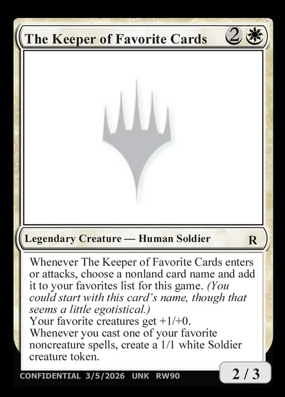 The Keeper of Favorite Cards [Unknown Event]