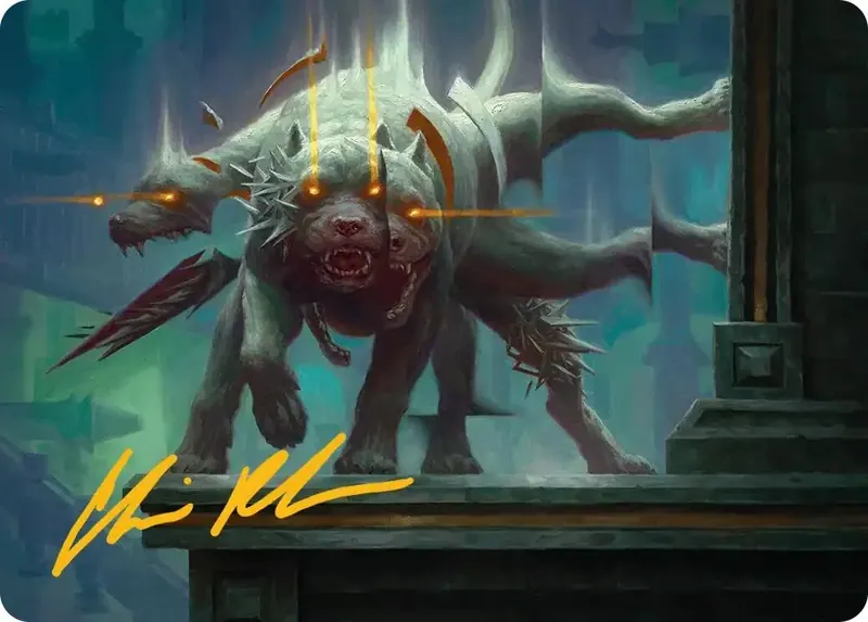 Flickering Hound Art Card (2/54) (Gold-Stamped Signature) [Reality Fracture Art Series]