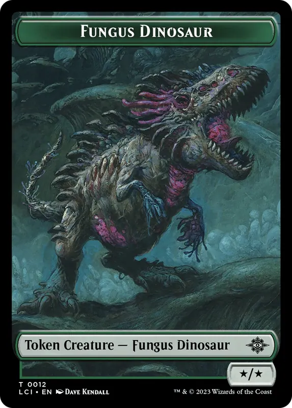 Fungus Dinosaur // Gnome Soldier Double-Sided Token [The Lost Caverns of Ixalan Tokens]