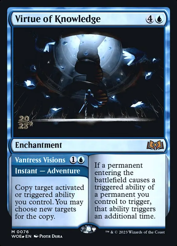 Virtue of Knowledge // Vantress Visions [Wilds of Eldraine Promos]
