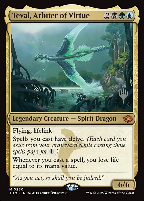 Teval, Arbiter of Virtue [Tarkir: Dragonstorm Promos]