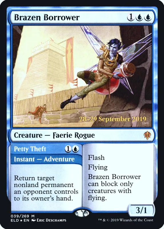 Brazen Borrower // Petty Theft [Throne of Eldraine Promos]